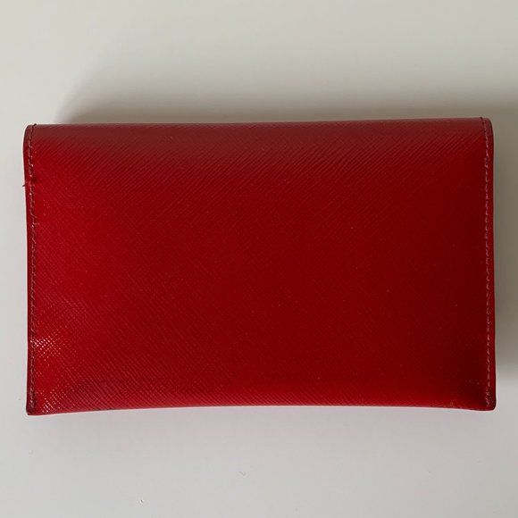 Prada Red Small Saffiano Leather Card Wallet - Picture 4 of 9